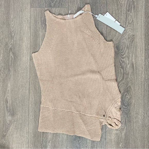 Revolve One Grey Day Victoria Top Sleeveless Knit Sweater Brown Latte XS - Picture 7 of 16